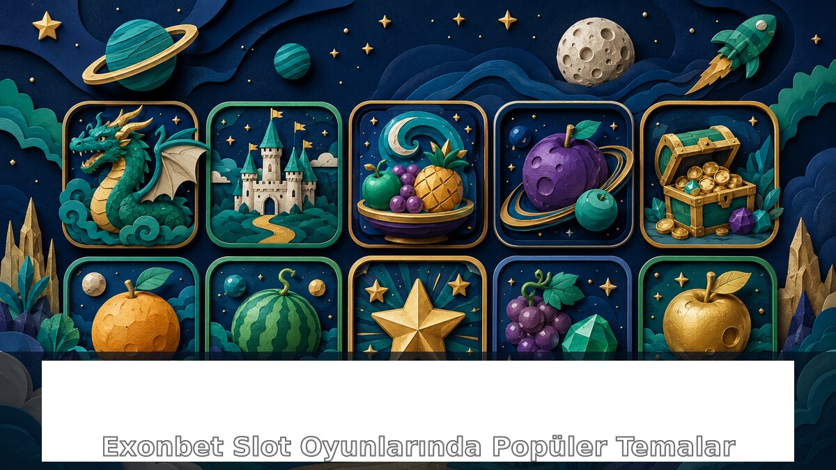 Exonbet Slot Oyunlarında Popüler Temalar hakkında Exonbet bilgilendirme görseli